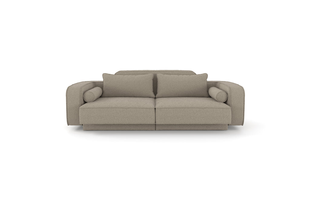 TWIN. 230 cm inkl. et sæt puder / warm grey bouclé (online lagersalg)