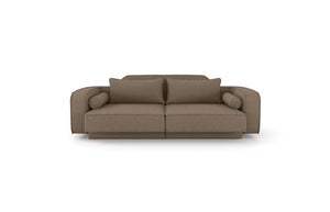 TWIN. 230 cm inkl. et sæt puder / light brown fabric (online lagersalg)