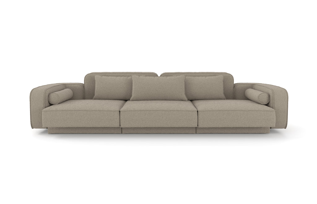 TWIN. 325 cm inkl. et sæt puder / warm grey bouclé (online lagersalg)