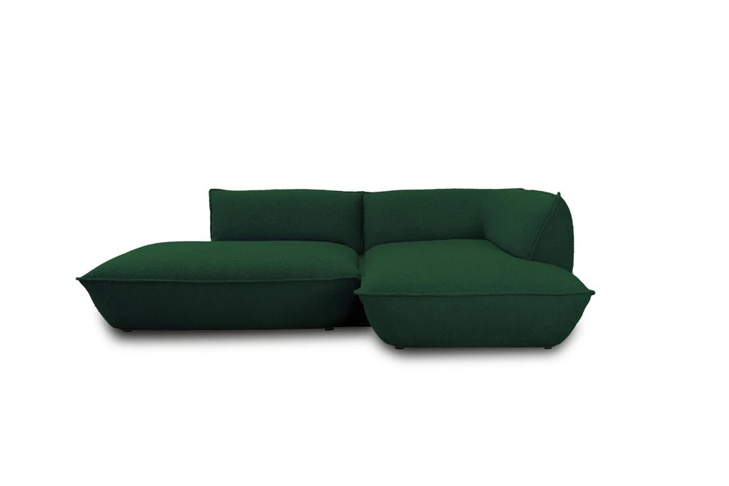 FRIDAY. 2 pieces, Open Corner, right / green bouclé (online lagersalg)