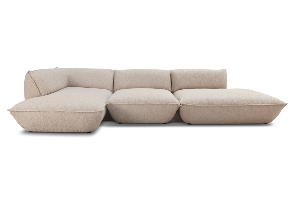 FRIDAY 3 pieces open corner, left / beige bouclé (online lagersalg)